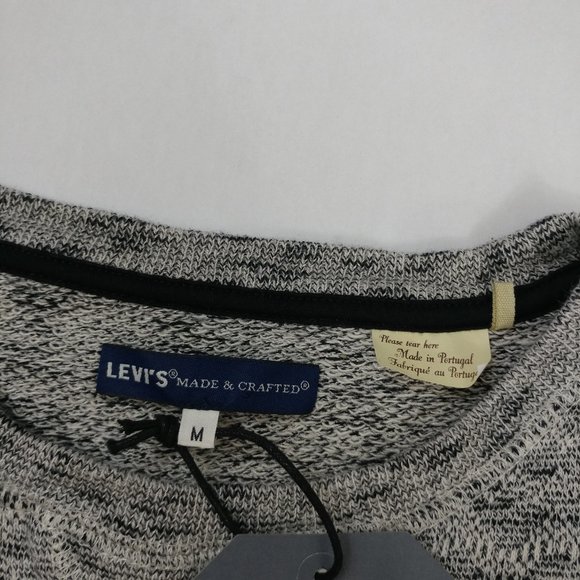 $128 Levis Made & Crafted Men's Grey Geo Crewneck Sweatshirt Size M Knit - Picture 3 of 9